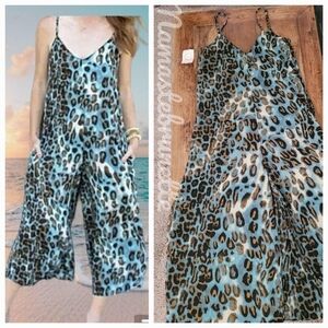 NWOT Raga Anthropologie  Wide Leg Jumpsuit Leopard Cheetah Print